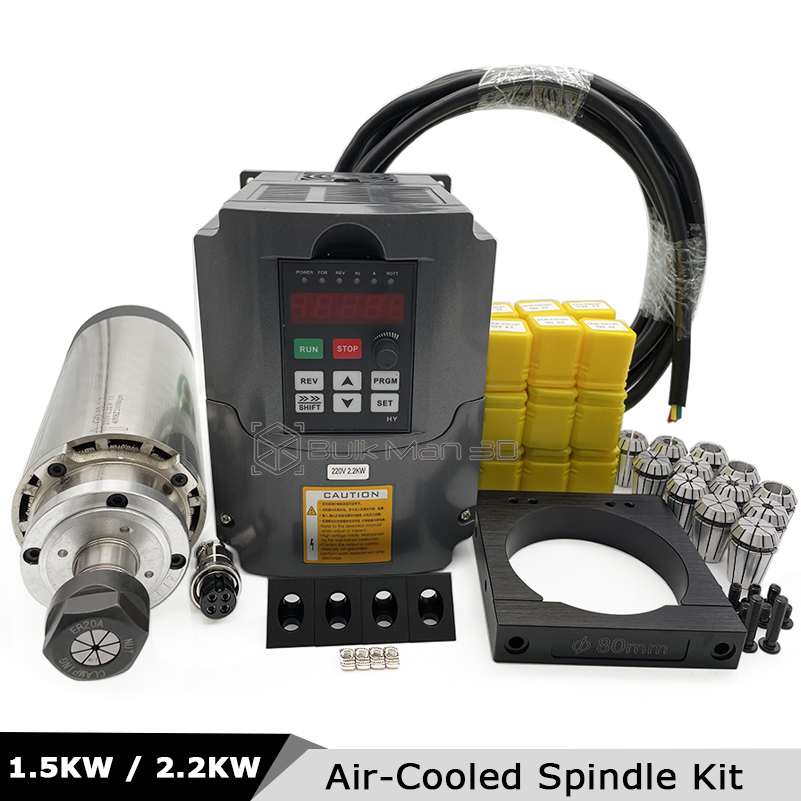 Air Cooled 1.5Kw Spindle Motor Inverter 110V - 2.2kW, 1.5kW 공랭식 CNC 스핀들 모터